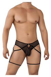 Culotte porte-jarretelles en maille CandyMan 99625 Couleur Noir